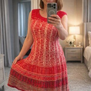 Red Multi Knit dress by Nic & Zoe